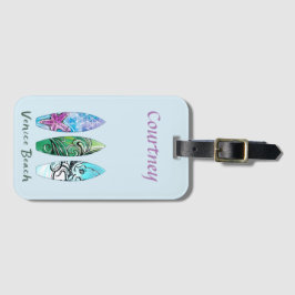Venice Beach California Surfplanken Persoonlijk  Bagagelabel
