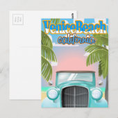 Venice Beach california vintage poster. Briefkaart (Voorkant / Achterkant)