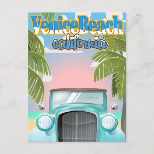 Venice Beach california vintage poster. Briefkaart (Voorkant)