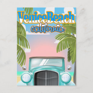 Venice Beach california vintage poster. Briefkaart