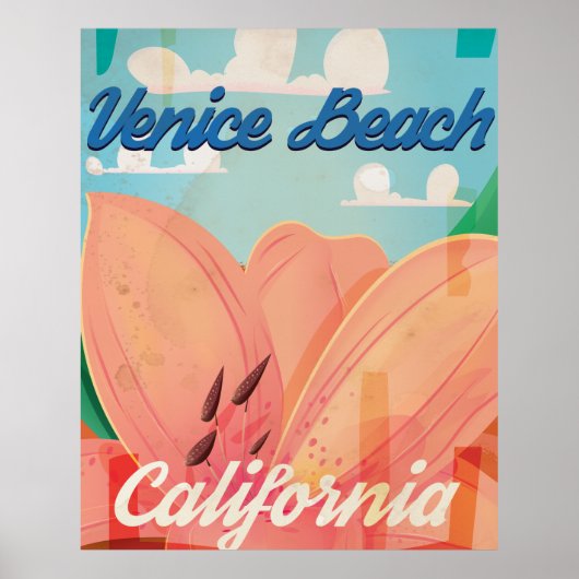 Venice Beach California Vintage Reisposter Poster (Voorkant)