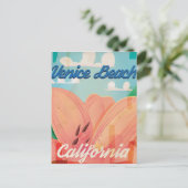 Venice Beach California Vintage Travel Poster Briefkaart (Staand voorkant)