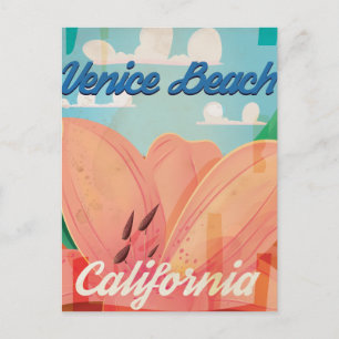 Venice Beach California Vintage Travel Poster Briefkaart