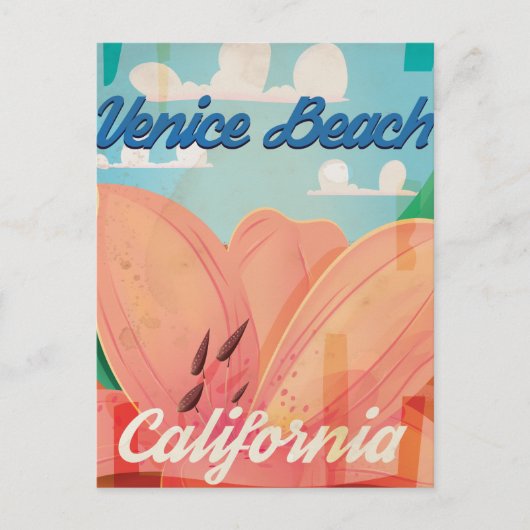 Venice Beach California Vintage Travel Poster Briefkaart (Voorkant)