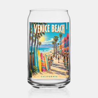 Venice Beach Californië Kleurrijke Surfplanken Pos Blikvorm Glas