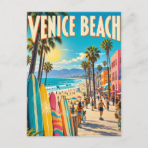 Venice Beach Californië Kleurrijke Surfplanken Pos