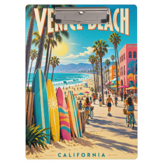 Venice Beach Californië Kleurrijke Surfplanken Pos Klembord