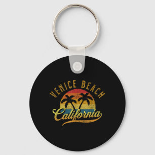 Venice Beach Californië Retro Vintage Zonsondergan Sleutelhanger