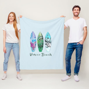 Venice Beach Californië Surfplanken Fleece Deken