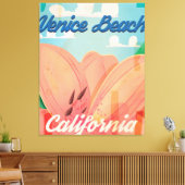 Venice Beach Californië Vintage Reisposter Canvas Afdruk (Insitu (Woonkamer))