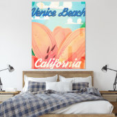 Venice Beach Californië Vintage Reisposter Canvas Afdruk (Insitu (Slaapkamer))
