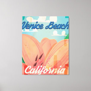 Venice Beach Californië Vintage Reisposter Canvas Afdruk