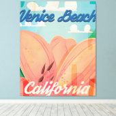 Venice Beach Californië Vintage Reisposter Canvas Afdruk (Insitu (Houten vloer))