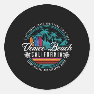 Venice Beach Californië Zandstranden Breaking Wav Ronde Sticker