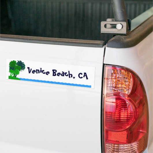 Venice Beach Custom Palm Tree Bumper Sticker (Op Truck)