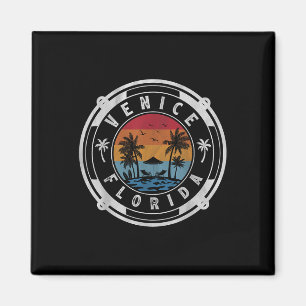 Venice Beach Florida Zomer Vakantie Vintage Zonson Magneet