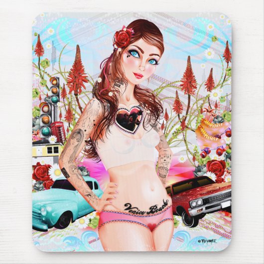 "Venice Beach Girl" Mousepad Muismat (Voorkant)