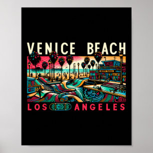 Venice Beach Los Angeles Reizen Zomer Familie Vaca Poster