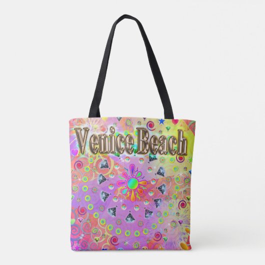 Venice Beach Lucky Golden Canvas tas (Achterkant)
