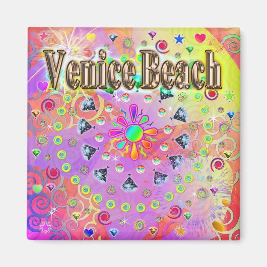 Venice Beach Lucky Golden Magnet (Voorkant)