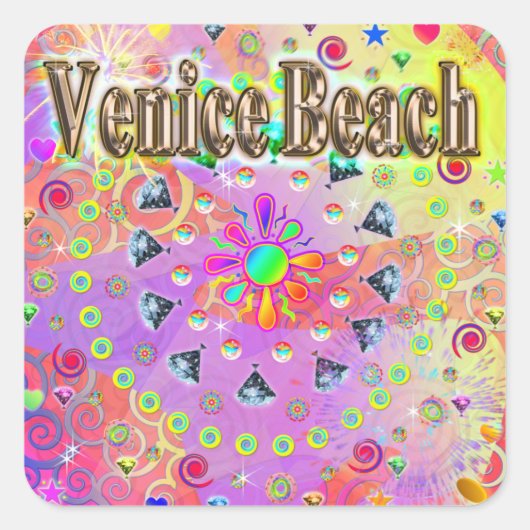 Venice Beach Lucky Golden Sticker (Voorkant)