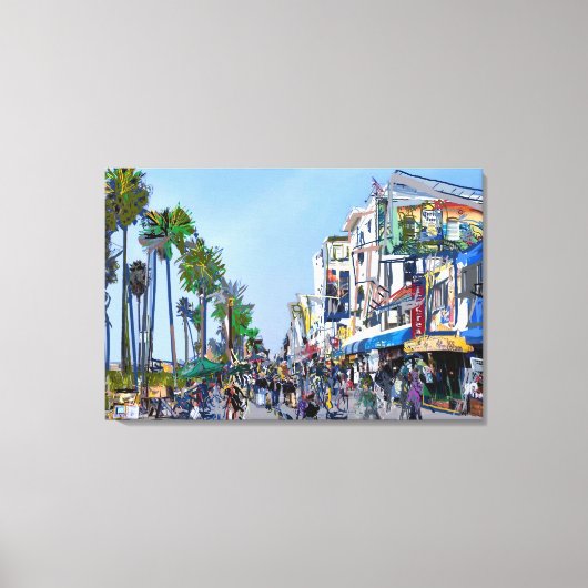 Venice Beach Promenade Canvas Afdruk (Voorkant)