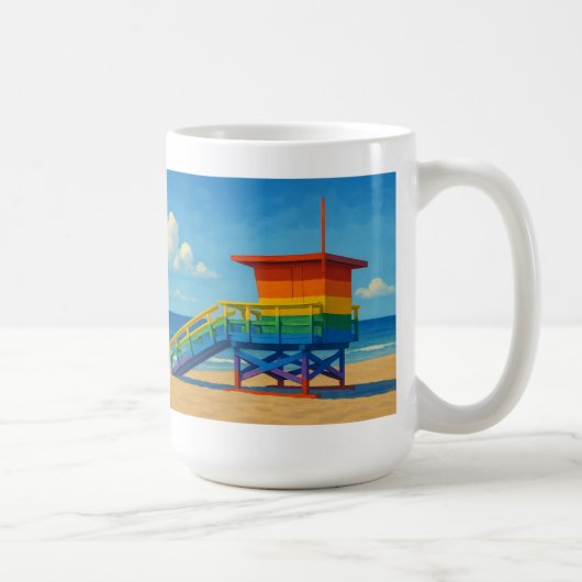 Venice Beach Rainbow Lifeguard Stand Koffiemok (Rechts)