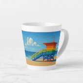 Venice Beach Rainbow Lifeguard Stand Latte Mok (Rechterhoek)
