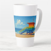 Venice Beach Rainbow Lifeguard Stand Latte Mok (Rechterhoek)