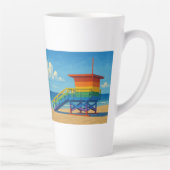 Venice Beach Rainbow Lifeguard Stand Latte Mok (Rechts)