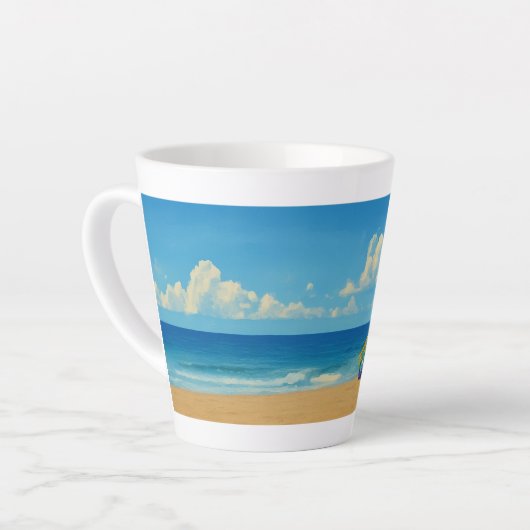 Venice Beach Rainbow Lifeguard Stand Latte Mok (Linkerhoek)