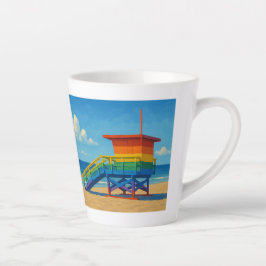 Venice Beach Rainbow Lifeguard Stand Latte Mok