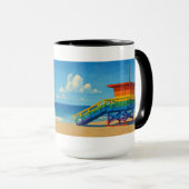 Venice Beach Rainbow Lifeguard Stand Mok (Voorkant rechts)