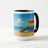 Venice Beach Rainbow Lifeguard Stand Mok (Voorkant rechts)