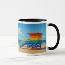 Venice Beach Rainbow Lifeguard Stand