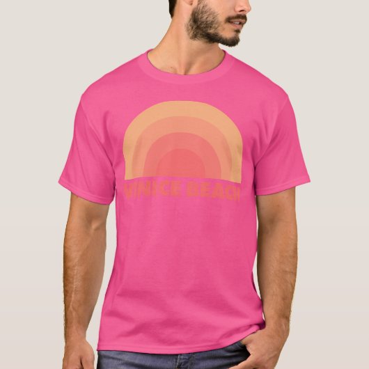 Venice Beach Retro Sinaasappel T-shirt (Voorkant)