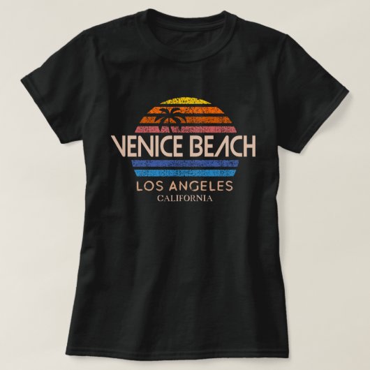 Venice Beach sun zonsondergang T-shirt (Design voorkant)