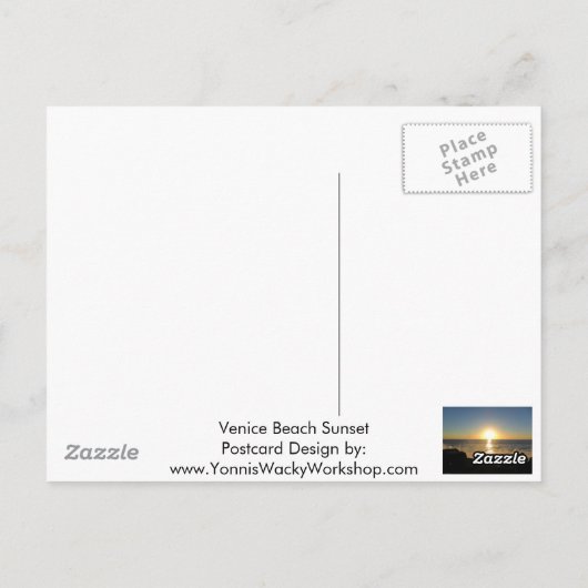 Venice Beach Sunset Briefkaart (Achterkant)