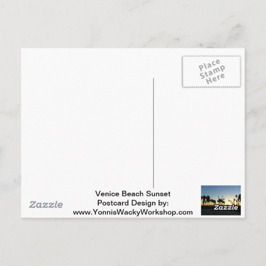 Venice Beach Sunset Briefkaart (Achterkant)