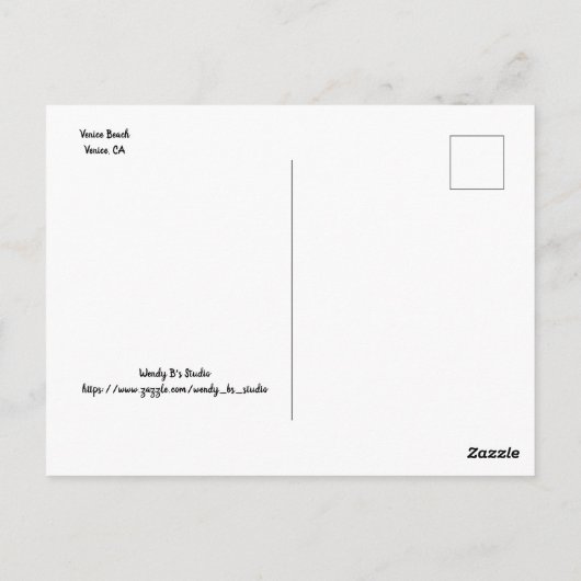 Venice Beach Sunset Briefkaart (Achterkant)