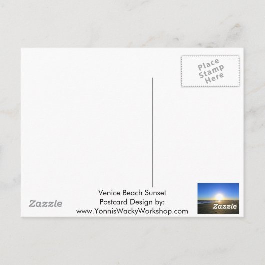 Venice Beach Sunset Briefkaart (Achterkant)