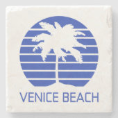 Venice Beach Sunset (Californië)  Stenen Onderzetter (Voorkant)
