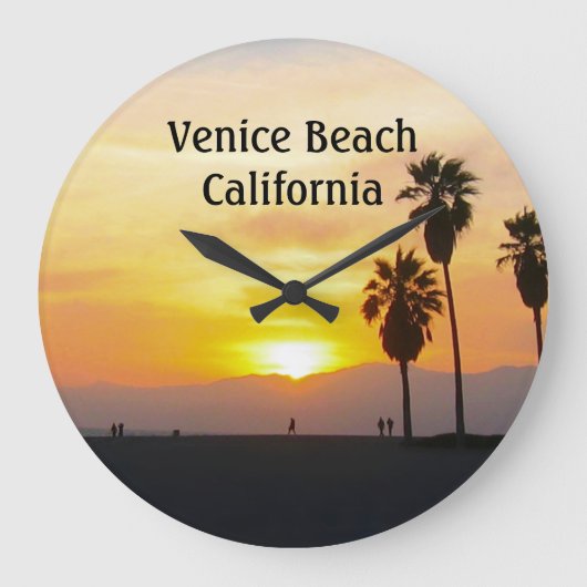 Venice Beach Sunset Palms Grote Klok (Voorkant)