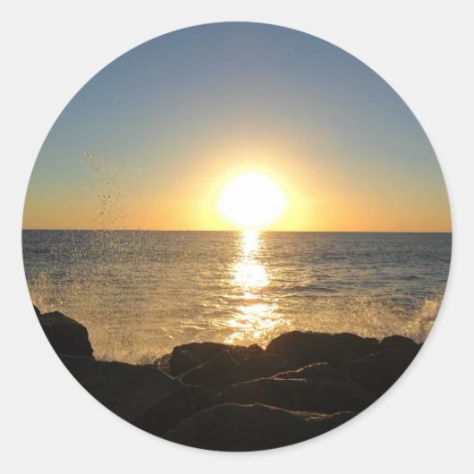 Venice Beach Sunset Ronde Sticker (Voorkant)