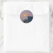 Venice Beach Sunset Ronde Sticker (Tas)
