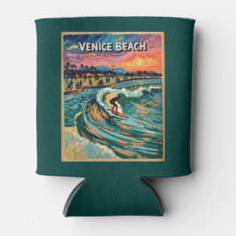 Venice Beach Surf California Vintage Bold Colors Blikjeskoeler