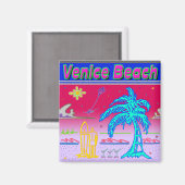 "Venice Beach" Surfer magneet (Voorkant / Achterkant)
