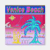 "Venice Beach" Surfer magneet (Voorkant)