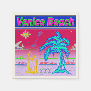 "Venice Beach" Surfer Napkins Servet