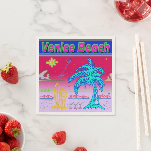 "Venice Beach" Surfer Napkins Servet (Insitu)
